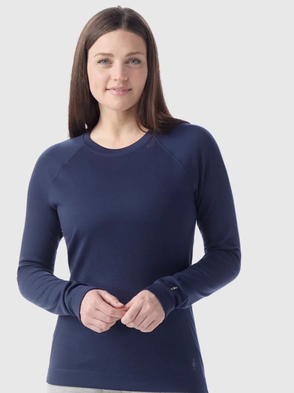 Smartwool Women's Classic Thermal Merino Base Layer Crew Size Medium Navy Blue